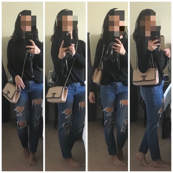 Chanel Caviar Quilted Medium CC Filigree Flap Beige and Black - Picture 13 of 13